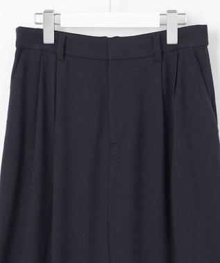 自由区 【洗える】ビエラストレッチワイド パンツ ネイビー系