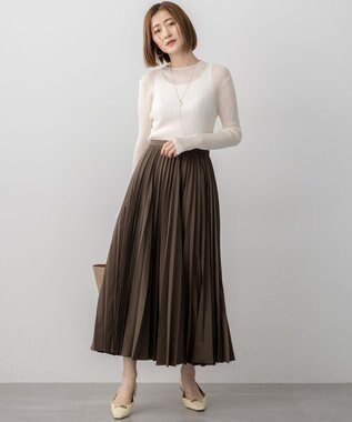 23区 S 【洗える】シアーリブハイネック ニット アイボリー系