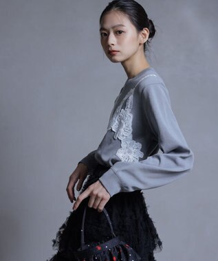 組曲 S 【組曲×setsuko sagittaire】レーシートラック プルニット ライトグレー系