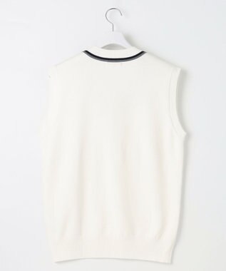 23区GOLF 【MEN】【洗える】ケーブル柄 ニットベスト ホワイト系