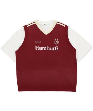 WEGO 【２点SET】アンサンブルゲームロゴニットベスト ワイン