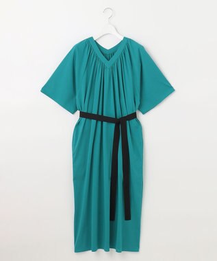 自由区 【WEB限定・洗える・XSサイズあり】ライトギャザーフレアスリーブ ワンピース ライトグリーン系