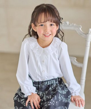 ANY KIDS 襟レース ブラウス ホワイト
