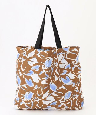 ICB ウォーターフラワープリント トートバッグ キャメル系柄