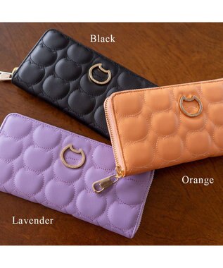 tsumori chisato CARRY ラインネコ ラウンドファスナー長財布 ブラック