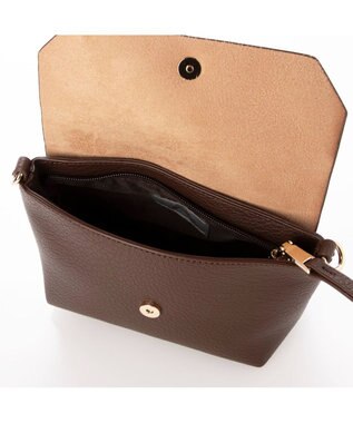 UNBILLION カシュカシュ cachecache / ミニショルダー付きソフトレザー調ミニトートバッグ チョコ