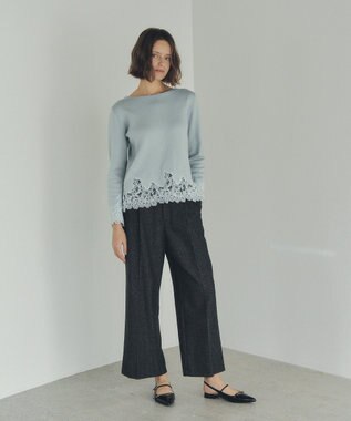 YECCA VECCA レースヘムニット Mint