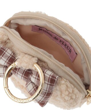 Maison de FLEUR リボンベアチャームポーチ Beige