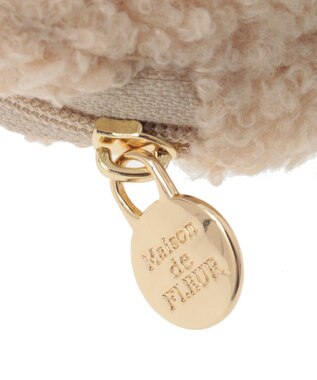 Maison de FLEUR リボンベアチャームポーチ Beige