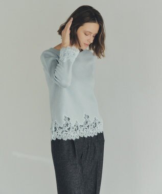 YECCA VECCA レースヘムニット Mint