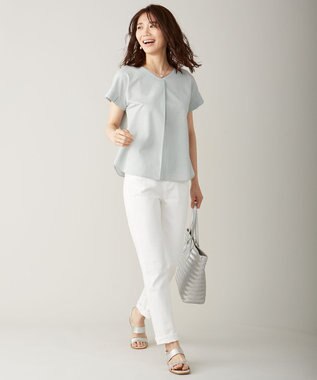 J.PRESS LADIES 10オンス ストレッチ デニム パンツ ホワイト系