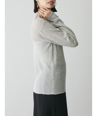 Green Parks AnriettMusee ラメ切替スリーブリブシアーニット Light Gray
