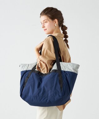 LA BAGAGERIE 【MONICA】ダブルハンドル　パッカブルビッグバッグ ネイビー