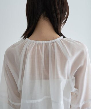YECCA VECCA タックスリーブシアーシャツ Off White