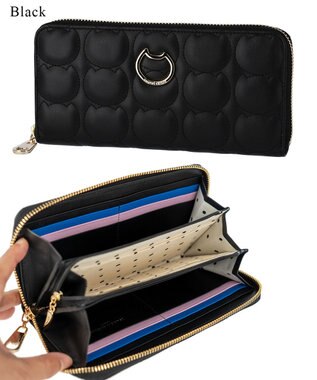 tsumori chisato CARRY ラインネコ ラウンドファスナー長財布 ブラック
