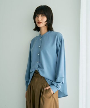 YECCA VECCA 2way裾アレンジパール釦ブラウス