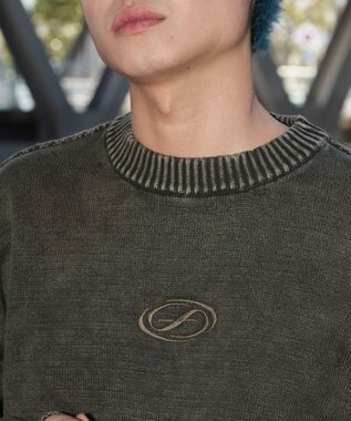 WEGO 【ユニセックス着用ITEM】ピグメントロゴニットプルオーバー カーキ