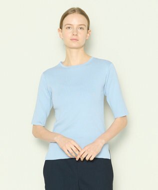 JOSEPH 【洗える】フィールコットン　ニットTEE Sky blue
