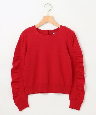 組曲 ハートボタン ニットプルオーバー バレンタインレッド系