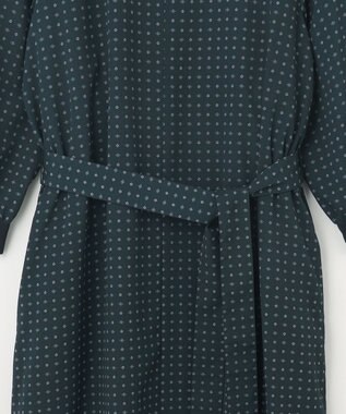 J.PRESS LADIES 【洗える】シュリンクデシン ジオメトリックプリント ワンピース ダークグリーン系5