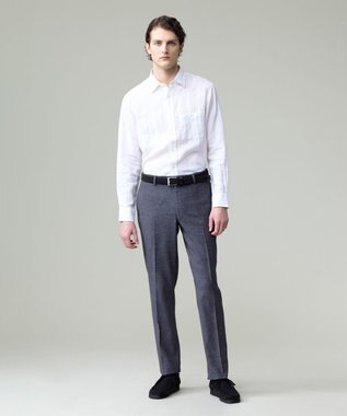 J.PRESS MEN 【ウォッシャブル可】コンフォートストレッチリネン スラックス グレー系