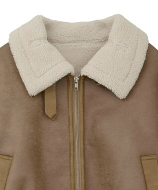 earth music&ecology フェイクムートンジャケット Beige