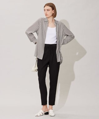 ICB 【接触冷感・UVケア・速乾・洗える】FluidBackSatin ドロストパンツ ブラック系