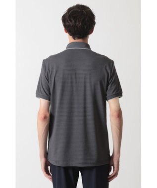 DAKS DAKS GOLF ボーダー冷感リネンミックス 半袖ポロシャツ ブラック