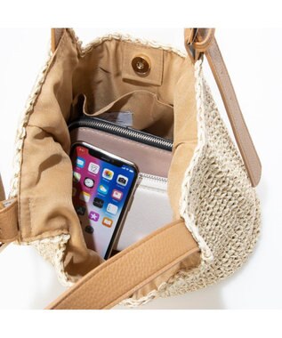 UNBILLION cachecache ベルトハンドルベーシック手編みトートバッグ キャメル