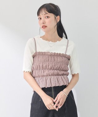 earth music&ecology スパンコールシャーリングビスチェ Mocha