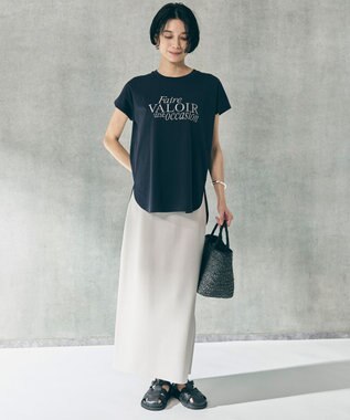 UNFILO L 【WEB限定カラー】スゴ機能美ニット Iラインスカート グレージュ