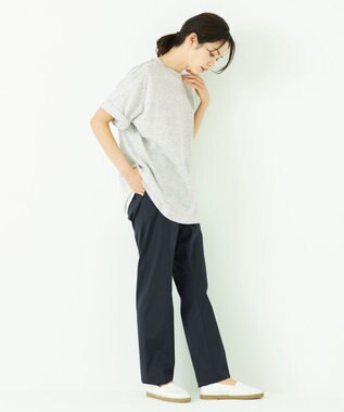 JOSEPH ABBOUD MOUNTAIN 【SPACE】リネンプレーティング天竺 ポケTシャツ ライトグレー系