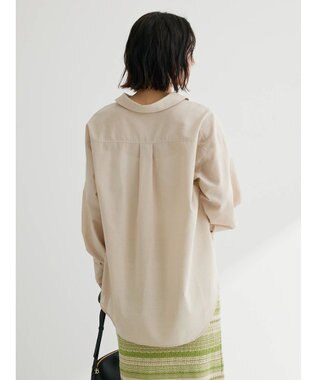 Green Parks 綿麻混レギュラーシャツ Light Beige