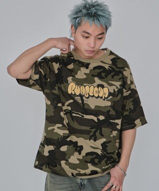 WEGO 【ユニセックス着用ITEM/MLサイズ展開】カモフラグラフィックT（SS） グリーン