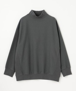 ANY 【洗濯機可】ミニ裏毛モックネックプルオーバー チャコール