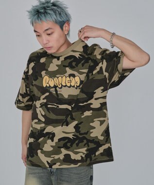 WEGO 【ユニセックス着用ITEM/MLサイズ展開】カモフラグラフィックT（SS） グリーン