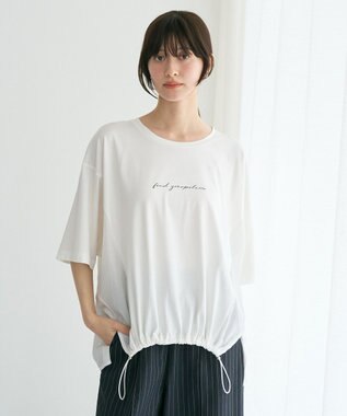 YECCA VECCA 裾ドロストデザインロゴTee Off White