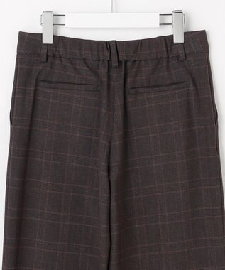 J.PRESS LADIES L アルガンシルク チェック クロップド パンツ チャコールチェック系