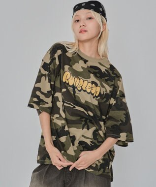 WEGO 【ユニセックス着用ITEM/MLサイズ展開】カモフラグラフィックT（SS） グリーン