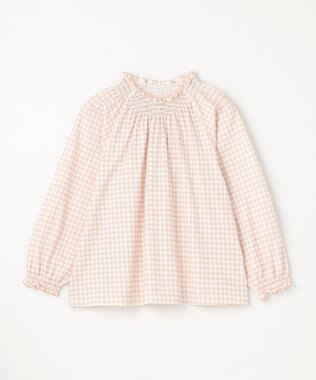 組曲 KIDS 【150-160㎝】シャーリングチェック トップス ピンクベージュ系5