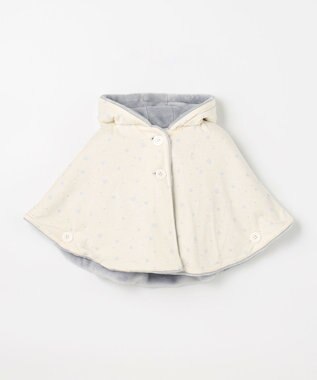 組曲 KIDS 【90㎝】あったかリバーシブルマント グレー