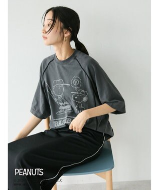CRAFT STANDARD BOUTIQUE 【ユニセックス】PEANUTS/スヌーピー 切り替えTシャツ Charcoal Gray