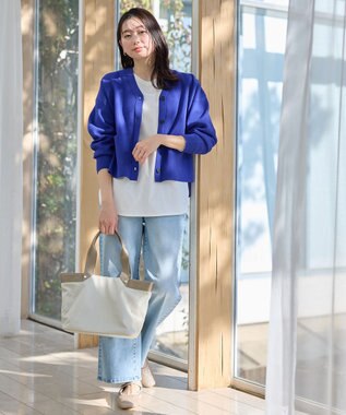 ANY L ミラノリブニットカーディガン ブルー