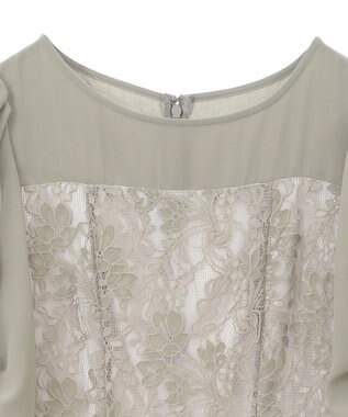 YECCA VECCA レース切替フレアドレス Khaki