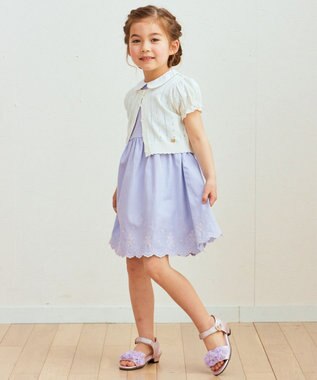 ANY KIDS 半袖 ニット カーディガン オフホワイト