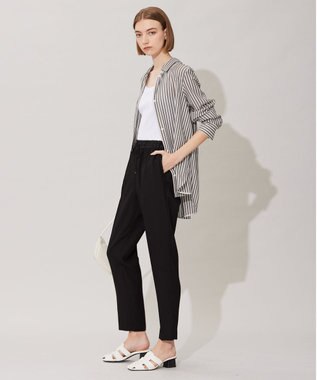 ICB 【接触冷感・UVケア・速乾・洗える】FluidBackSatin ドロストパンツ ブラック系