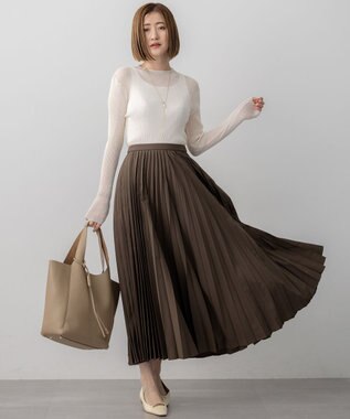 23区 S 【洗える】シアーリブハイネック ニット アイボリー系