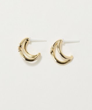 Phoebe 〈アレルギー対応〉シャイニーダブルフープセラミックピアス　ゴールド ゴールド