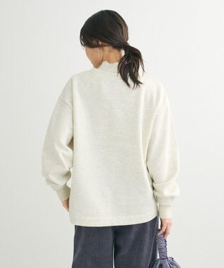 Green Parks 配色リブニットドッキング裏起毛プルオーバ Oatmeal