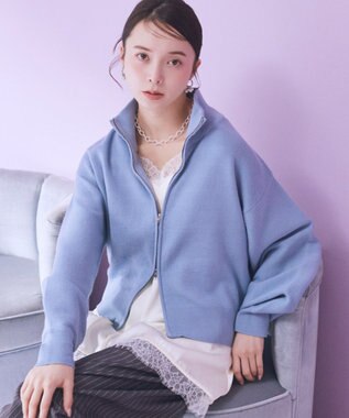 earth music&ecology ダブルジップカーディガン Light Blue